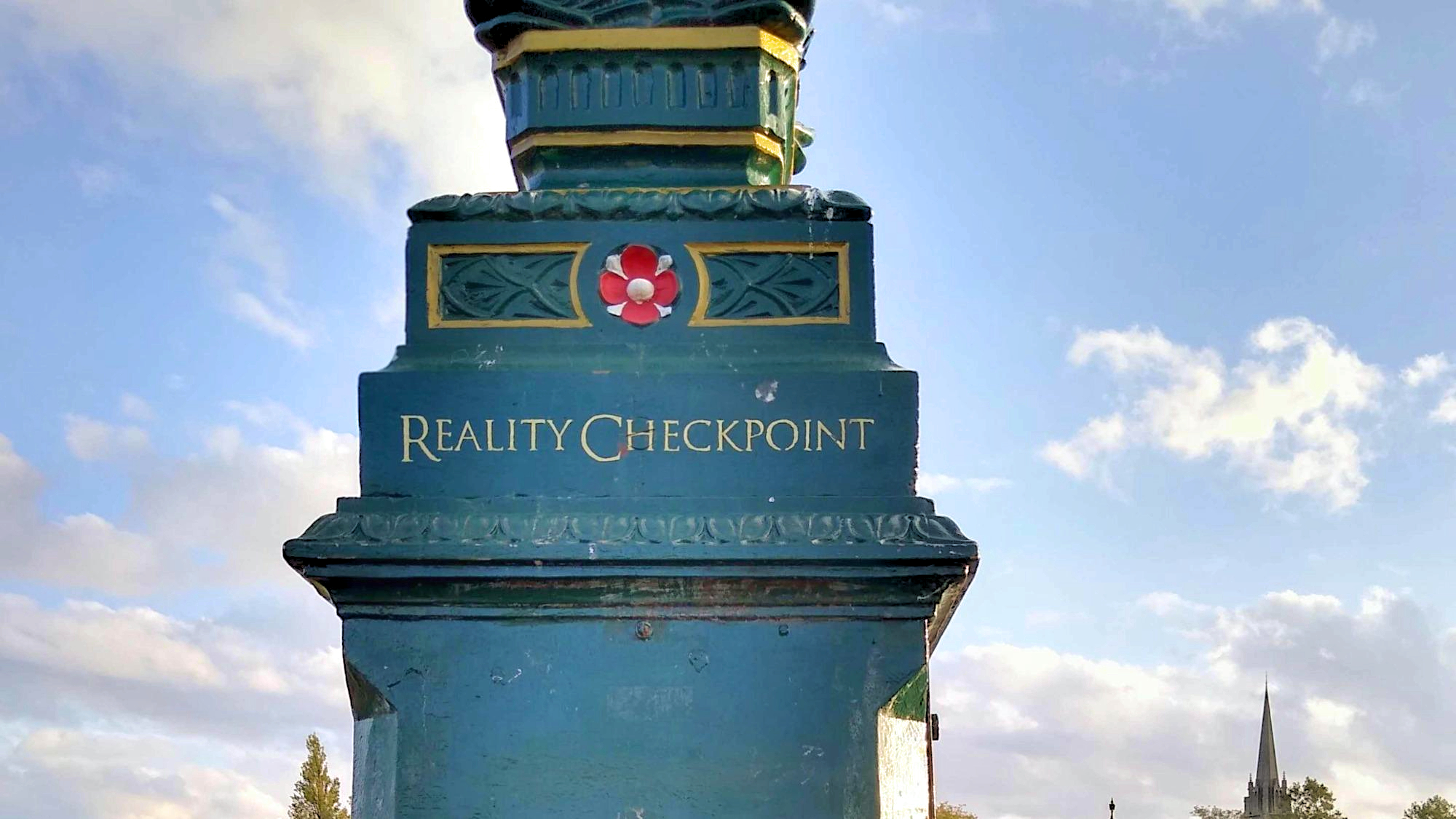 Reality Checkpoint criado pela IA, Cambridge, Inglaterra. A linha divisória entre a vida acadêmica e a vida real