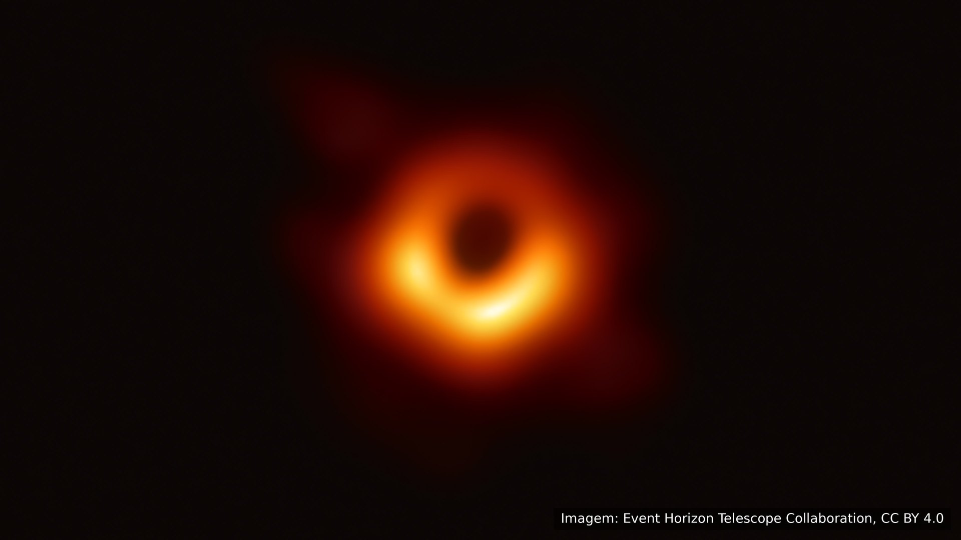 A primeira imagem real de um buraco negro, no centro da galáxia M87