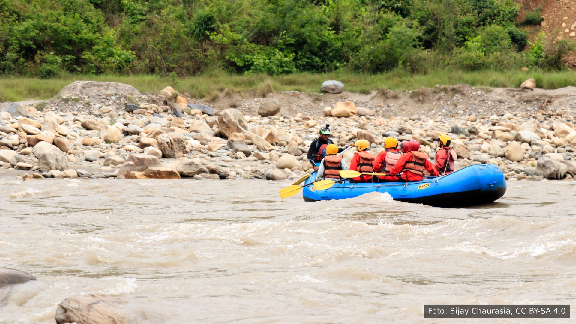 Rafting no rio Trishuli, no Nepal
