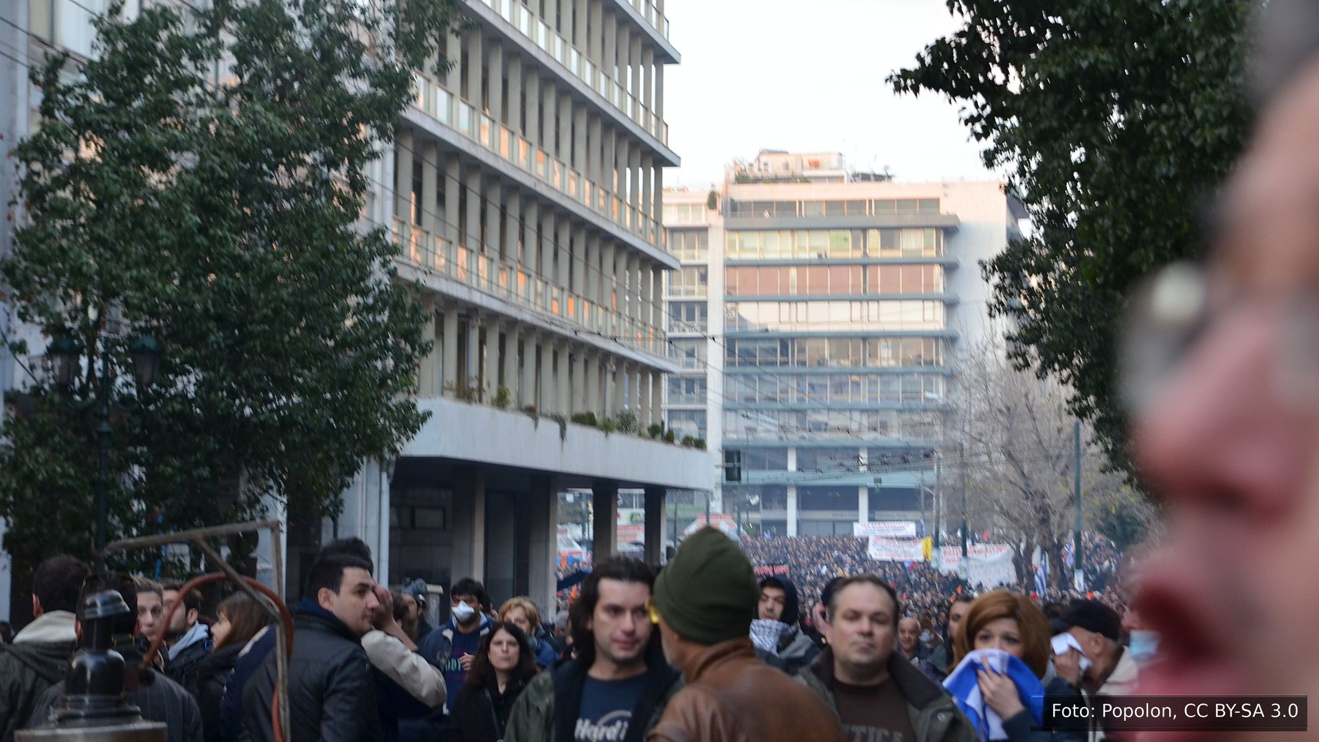 O protesto contra a austeridade em Atenas, em fevereiro de 2012