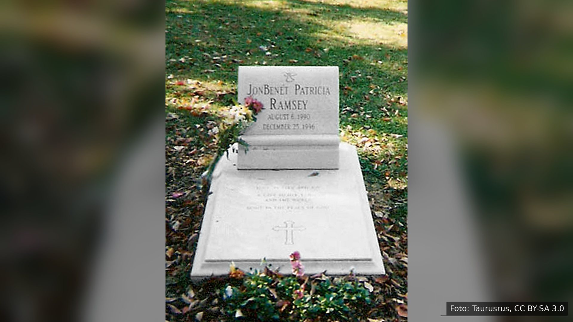 O túmulo de JonBenét Ramsey em Marietta, na Geórgia (EUA)