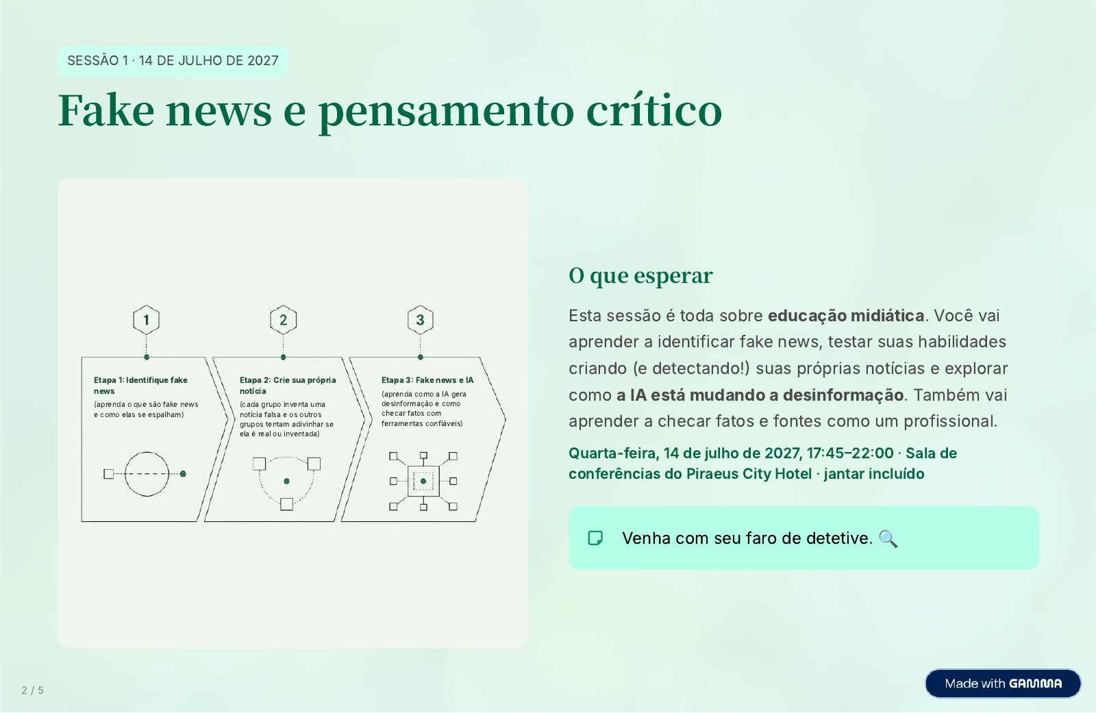 Sessão 1: Fake news e pensamento crítico