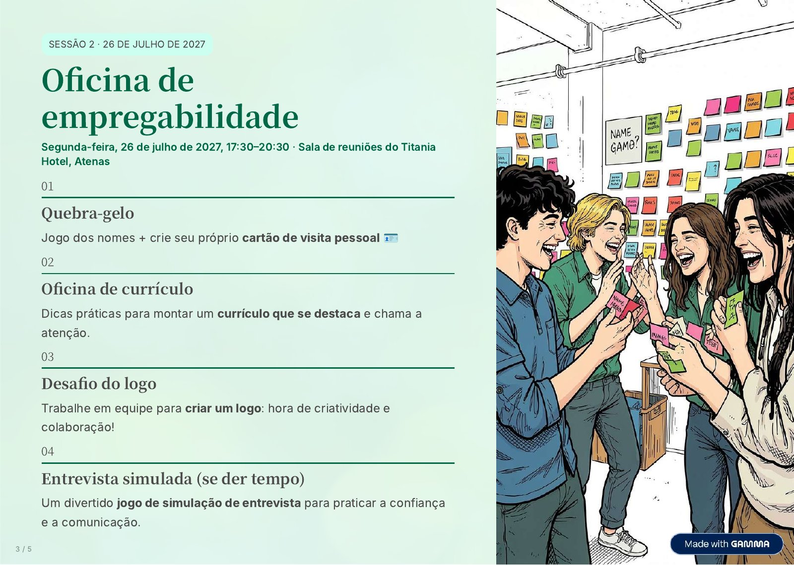 Sessão 2: Oficina de empregabilidade