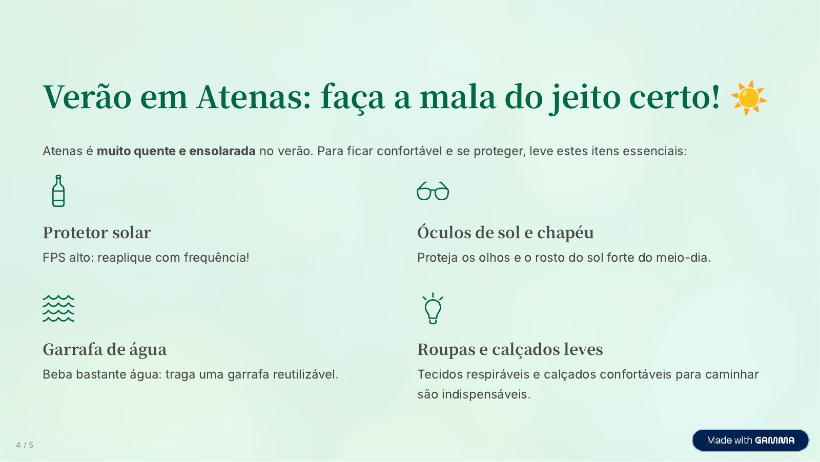 Verão em Atenas: o que levar na mala