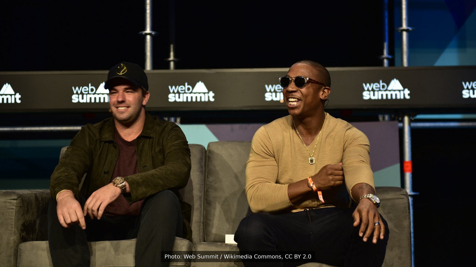 Billy McFarland e Ja Rule, os fundadores do Fyre Festival, no Web Summit